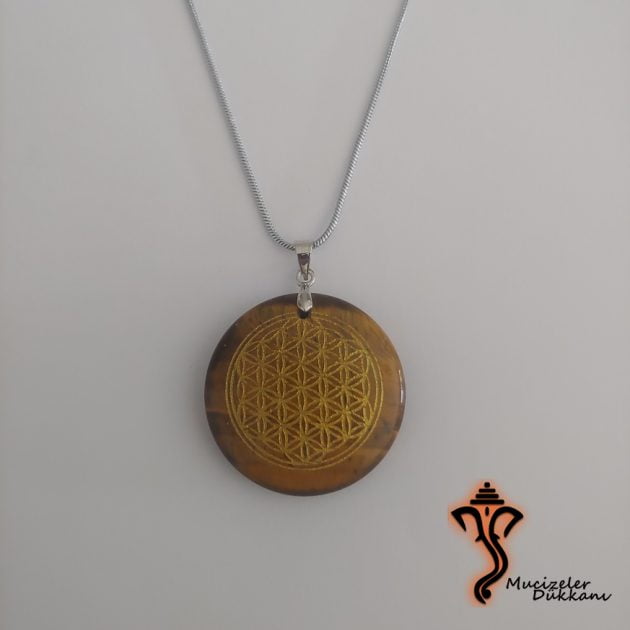 Kaplan Gözü Yaşam Çiçeği Kolye